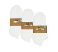 mehrstrumpf 8/12 Pairs Children's 100% Organic Cultivation Trainer Socks without Seam Skin-friendly Cotton (Model: Biolivia), 12 pairs (white), 23-26