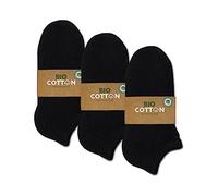 mehrstrumpf 8/12 Pairs Children's 100% Organic Cultivation Trainer Socks without Seam Skin-friendly Cotton (Model: Biolivia), 12 Pairs (Black), 27-30