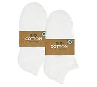 mehrstrumpf 8/12 Pairs Children's 100% Organic Cultivation Trainer Socks without Seam Skin-friendly Cotton (Model: Biolivia), 8 Pairs (White), 35-38