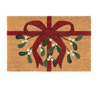 MEHRU Christmas Welcome Natural Parcel Coir Doormat, Outside Entrance Porch Non Slip Rubber Rug, Holiday Welcome Mat, Indoor & Outdoor Doormat for Home Front Entryways & Entrances. (40 x 60cm)