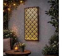 MEHRU Firefly Solar Light Co. Metal Wall Art Solar Light XL - Outdoor Waterproof Solar Wall Light, Decorative Garden Patio Fence Yard Balcony Solar Powered LED Wall Decor