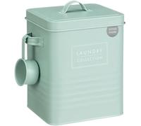 MEHRU Green Laundry Powder Tin, Metal Laundry Detergent Storage Container with Scoop & Handles, Kitchen/Utility Detergent Storage Box, Washing Powder Storage Container Tin, Kitchen Storage Organiser.