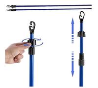 MEHRU Heavy Duty 2.4m Metal Telescopic Extendable Washing Line Prop Support Pole Adjustable Holder Outdoor Indoor Clothes Airer Stabilizer Laundry Drying Rod Garden Utility Rack Steel Stand Tool (1)