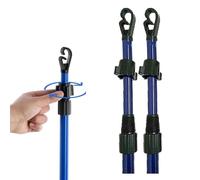 MEHRU Heavy Duty 2.4m Metal Telescopic Extendable Washing Line Prop Support Pole Adjustable Holder Outdoor Indoor Clothes Airer Stabilizer Laundry Drying Rod Garden Utility Rack Steel Stand Tool (2)