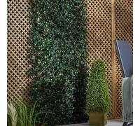 MEHRU Jardin Artificial Laurel Leaf Trellis Panel - Expandable Wooden Garden Fence Screen, Decorative Privacy Wall for Balcony, Patio, Garden Fence & Outdoor Wall Decor 90 x 180cm