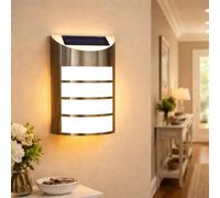 MEHRU Solar Wall Light Outdoor Stainless Steel Waterproof LED Firefly Garden Light Auto On Off Solar Powered Wall Lamp for Garden Patio Fence Yard Lighting