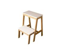 MEHRU Wooden Folding Step Stool for Kids, 2-Step Wooden Stool Ladder with Non-Slip Stepping Surface, Kitchen Step Stool, Bamboo Folding Stepladder Foot Stools for Home/Bathroom/Children's Room.