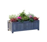 MEHRU Wooden Oblong Folding Planter Rectangular Wooden Garden Planters for Outdoor Trough Planter Large Raised Bed Herb Plant Vegetables Container for Flowers & Vegetables