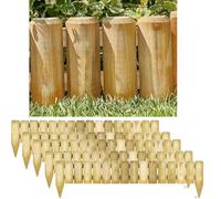 MEHRU Wooden Picket Garden Fence Panel 1m FSC Certified Pressure Treated Timber Weather Resistant Lawn Edging Flower Bed Border Outdoor Small Path Edging Easy Install Landscaping Fencing Wall (4)