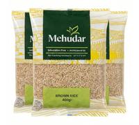 Mehudar Brown Rice 3 pack 400g - Whole Grain Brown Rice, Infestation Free, Nutty Flavour Rice for Everyday Cooking