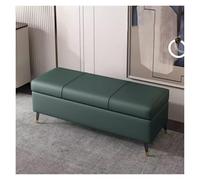 MEHWSAR Large Ottoman Storage Bench Faux Leather Storage Chest with Lift Top,Rectangular Upholstered Footstool for Bedroom End of Bed,Living Room,Entryway(Green,120CM)
