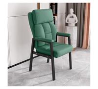 MEHWSAR Leather Guest Chair with Padded Arms,Mid Century Modern Single Sofa Chair for Living Room,High-Back Reading Chair Lounge Leisure Chairs with Metal Frame(Green)