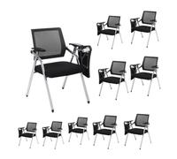 MEHWSAR Tablet Arm Chair Student Chair with Desk Attached,Stackable Conference Room Chairs Folding Office Chair Stackable Office Chairs with Ergonomic Backrest(10pcs)