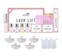 MEHZU Lash Lift Kit - Professional Eyelash Perming Kit with Extra Strong Lash Glue, Perm & Setting Lotions, Nourishing Oil, Cleanser, Lift Pads & Tools for Salon and Home Eyelash Curling