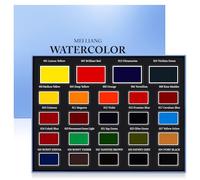 MEI LIANG Watercolour Paint Set 24 Colors Full-Pan, 4 Oversized Primary Colours (Red,Yellow,Ultramarine,Green), Highly Pigmented, Removable Pans, Perfect for Beginners, Artists & Watercolour Painting