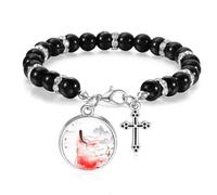 Mei Xue in Red Chinese Style Watercolor Beaded Bracelet Boho Jewelry