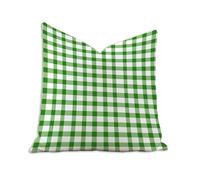 Meiaiao Cushion Cover 60x60 cm, Outdoor Waterproof Velvet Decorative Throw Pillow Case for Garden Sofa Bench, Green & Lattice Double Sided Pattern Cushion Cover with Hidden Zipper (1 Piece) 2B-1134