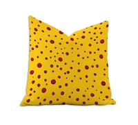 Meiaiao Cushion Cover 80x80 cm, Outdoor Waterproof Velvet Decorative Throw Pillow Case for Garden Sofa Bench, Yellow & Red Double Sided Pattern Cushion Cover with Hidden Zipper (1 Piece) 2B-1110