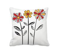 Meiaiao Outdoor Cushion Covers 60x60 cm Waterproof & Durable Linen Decorative Cushion Cover for Garden Furniture Patio, Simple & Flower Scatter Cushion Case for Living Room, (Single Cover) 2B-1127