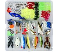 MeianJu 120-Piece Fishing Lures Kit - Pike, Bass & Saltwater Fishing | UV+Corrosion-Resistant Tackle Box, Murky Water Performance