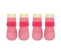MeiAOBest 4PCS Dog Waterproof Anti-Slip Socks,Dogs Hardwood Floors Paw Protector Boots Stop Licking Indoor Outdoor Dog Walking Shoes_M(Pink)