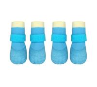 MeiAOBest 4PCS Dog Waterproof Anti-Slip Socks,Dogs Hardwood Floors Paw Protector Boots Stop Licking Indoor Outdoor Dog Walking Shoes_M(Blue)