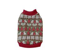 MeiAOBest Cat Dog Christmas Sweater,Pet Knitted Xmas Costume New Year Pullover Vest Jacket,Puppy Winter Warm Deer Snowflake Bell Knitwear Jumper_S(Green)