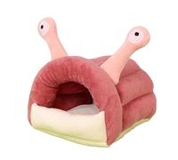 MeiAOBest Cozy Warm Hamster Bed,Winter Guinea Pig Hut Samll Pet Sleeping House,Cute Animal Shaped Snuggle Cave for Little Rabbits,Guinea Pigs,Hamsters,Chinchilla,Sugar Gliders_S(Purple Snail)