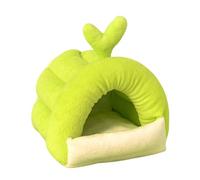 MeiAOBest Cozy Warm Hamster Bed,Winter Guinea Pig Hut Samll Pet Sleeping House,Cute Animal Shaped Snuggle Cave for Little Rabbits,Guinea Pigs,Hamsters,Chinchilla,Sugar Gliders_S(Green Bud)