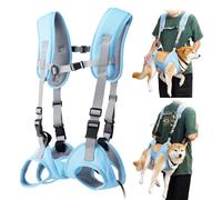 MeiAOBest Dog Carrying Bag,Adjustable Portable Breathable Mesh Cat Dog Shoulder Assist Harness Mobile Backpack for Old, Disabled, Joint Injuries, Arthritis, Paralysis Dogs_M(Blue)