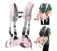 MeiAOBest Dog Carrying Bag,Adjustable Portable Breathable Mesh Cat Dog Shoulder Assist Harness Mobile Backpack for Old, Disabled, Joint Injuries, Arthritis, Paralysis Dogs_S(Pink)