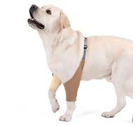 MeiAOBest Dog Front Leg Joint Protector Sleeve,Elbow Sleeves with Pad for Medium Large Dogs Prevent Licking Wound_L(Brown)