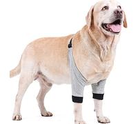 MeiAOBest Dog Front Leg Joint Protector Sleeve,Elbow Sleeves with Pad for Medium Large Dogs Prevent Licking Wound_M(Grey)