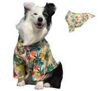 MeiAOBest Dog Hawaiian Shirt,Lightweight Breathable Pet Beach Costume Dog Spring Summer Vacation Vest T-Shirt S-6XL Pet Clothes for Small Medium Dogs_2XL(Red)