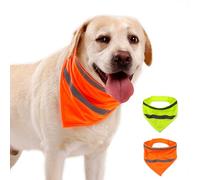 MeiAOBest Dog Safety Triangle Scarf,Dog Reflective Triangle Bandana Night Walking High Visibility Pet Luminous Bibs_S(2PCS)