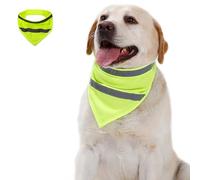 MeiAOBest Dog Safety Triangle Scarf,Dog Reflective Triangle Bandana Night Walking High Visibility Pet Luminous Bibs_M(Green)
