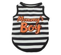 MeiAOBest Dog Summer Vest,Lightweight Breathable Dog T-Shirt I Lover Mom Dad Print Pet Boy Girl Sleeveless Tank Top for Cat Puppy Small Medium Dogs_M(Black Stripe)