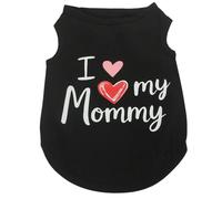 MeiAOBest Dog Summer Vest,Lightweight Breathable Dog T-Shirt I Lover Mom Dad Print Pet Boy Girl Sleeveless Tank Top for Cat Puppy Small Medium Dogs_XS(Black-LoveMM)