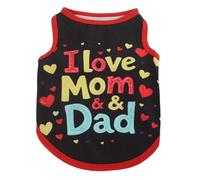 MeiAOBest Dog Summer Vest,Lightweight Breathable Dog T-Shirt I Lover Mom Dad Print Pet Boy Girl Sleeveless Tank Top for Cat Puppy Small Medium Dogs_M(Black-M&D)