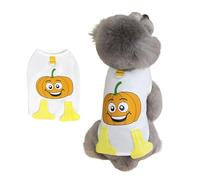 MeiAOBest Dog Vest with D-Ring,Pet Summer Cartoon T-Shirt Pumpkin Strawberry French Fries Pattern Cat Dog Breathable Tank Top for Cat Puppy Small Medium Dogs_2XL(Pumpkin)