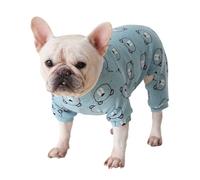 MeiAOBest Fat Dog Clothing,Soft Cotton French Bulldog Pajamas,Pug Four legged Jumpsuit Onesies Costume for Cats Puppy Small Medium Dog_2XL(Blue)