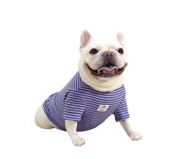 MeiAOBest Fat Dog Stripes Pajamas,Super Elastic French Bulldog Thickening Sweatshirt Pug Autumn Winter Warm Pullover Vest Sweater for Small Medium Dog_2XL(Purple)