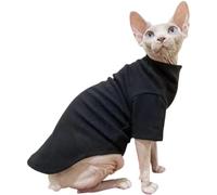 MeiAOBest Hairless Cat Fleece Jumper,Sphynx Cat Warm Jacket_2XL(Black)