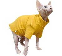 MeiAOBest Hairless Cat Fleece Jumper,Sphynx Cat Warm Jacket_S(Yellow)