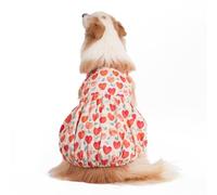 MeiAOBest Large Dog Dress,Dog Summer Floral Heart Princess Tank Dress Cute Pumpkin Shape Golden Border Collie Tutu_4XL(Red)