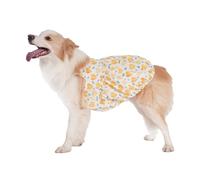 MeiAOBest Large Dog Dress,Dog Summer Floral Heart Princess Tank Dress Cute Pumpkin Shape Golden Border Collie Tutu_XL(Yellow)