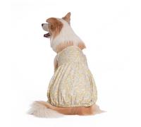 MeiAOBest Large Dog Dress,Dog Summer Floral Heart Princess Tank Dress Cute Pumpkin Shape Golden Border Collie Tutu_3XL(Yellow Flower)