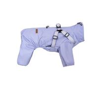 MeiAOBest Small Dog Harness Raincoat,Reflective Adjustable Dog Full Coverage Rainwaer Jacket,Pet Waterproof Windproof 4-Legs Poncho Jumpsuit for Small Medium Dogs_3XL(Purple)