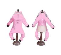 MeiAOBest Small Dog Raincoat with D-Ring,Full Coverage Waterproof Dog Rain Poncho Jumpsuit with Rain Boots Four-Legged Slicker Rainwear for Small Medium Dogs_XL(Pink)