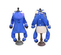 MeiAOBest Small Dog Raincoat with D-Ring,Full Coverage Waterproof Dog Rain Poncho Jumpsuit with Rain Boots Four-Legged Slicker Rainwear for Small Medium Dogs_L(Blue)